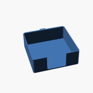 Blue multiboard post-it note holder with two-tone design and front access slot