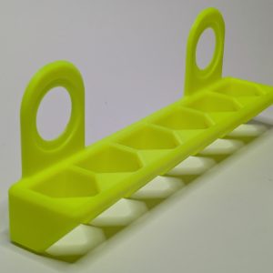 Bright yellow-green multiboard pliers and cutters holder with four storage slots and mounting loops