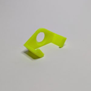 Fluro yellow plastic shifter hook with mounting hole and curved design for multiboard system