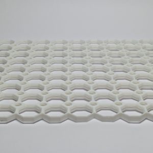 White multiboard single corner tile with perforated pattern