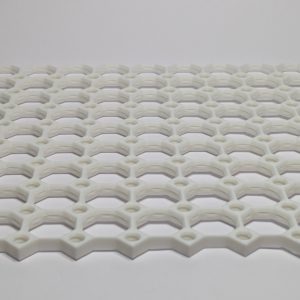 White multiboard tile with perforated design for modular wall storage system