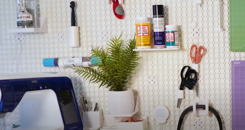 Modular wall panel system showing interchangeable boards in different configurations