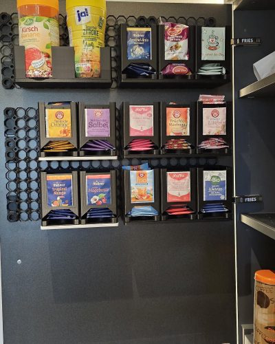 Kitchen cupboard interior lined Multiboard panels showing smooth, clean surface finish.